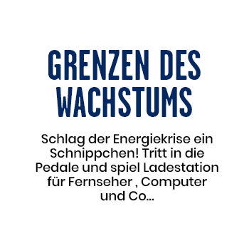 Grenzen des Wachstums - Schlag der Energiekrise ein Schnippchen! Tritt in die Pedale und spiel Ladestation für Ferseher, Computer und Co ...