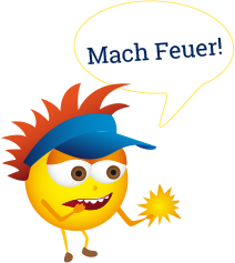 Sonnenwelt-Maskottchen: "Mach Feuer!"